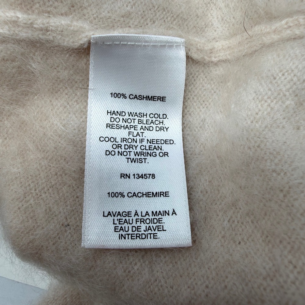 Vineyard Vines Cashmere Sweater Women L Gray Oversized Mock Neck Luxury Knit - Picture 7 of 7